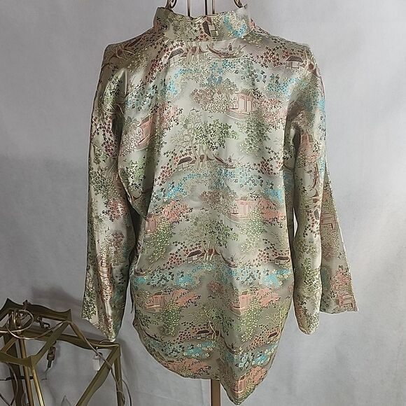 Vintage 40's Shanghi China Spring Blossom Kimono Jacket Dressy - Picture 5 of 16